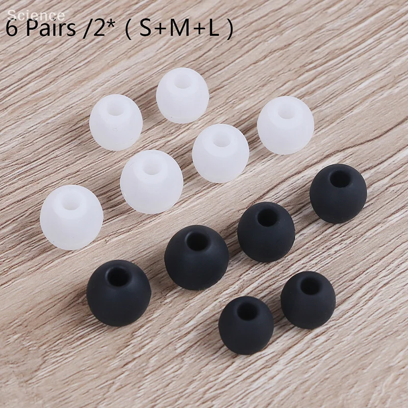 

6 пар силиконовых амбушюр Bluetooth с пулевидной головкой для универсальных наушников-вкладышей с силиконовыми резиновыми наушниками