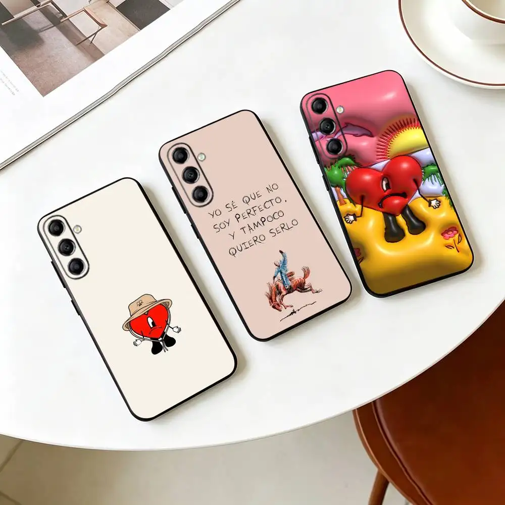 Bad Bunny Reggaeton Singer Aesthetic Phone Case For Samsung Galaxy A73,A72,A71,A70,A53,A52,A51,Others Soft Black Cover