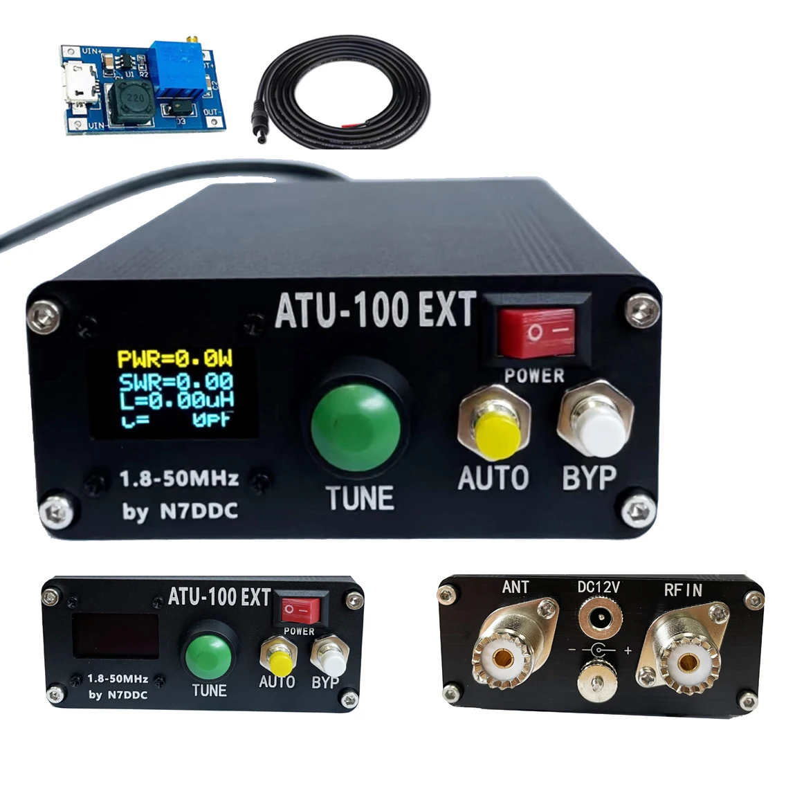 ATU-100 atu100 Machine 1.8-50MHz  ATU100mini Automatic Antenna Tuner by N7DDC 7x7 3.2Firmware Programmed OLED