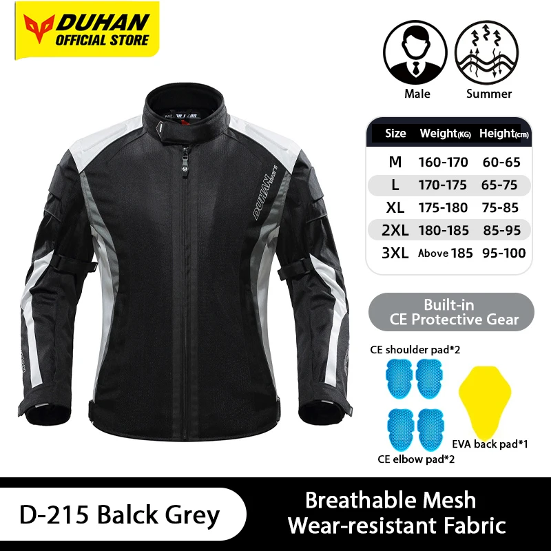 

DUHAN Motorcycle Jacket Men Comforts Porosity Motorbike Jacket Wear Resistant Summer Motocross Off-road Jacket Moto Coat