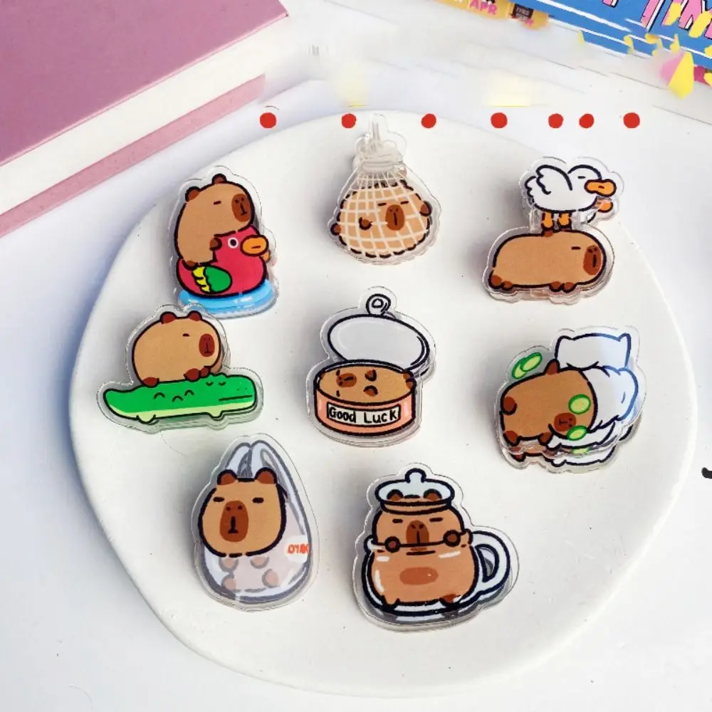 Gift Capybara PP Clip Creative Cartoon Stationery Acrylic Clip Acrylic Note Clip Student