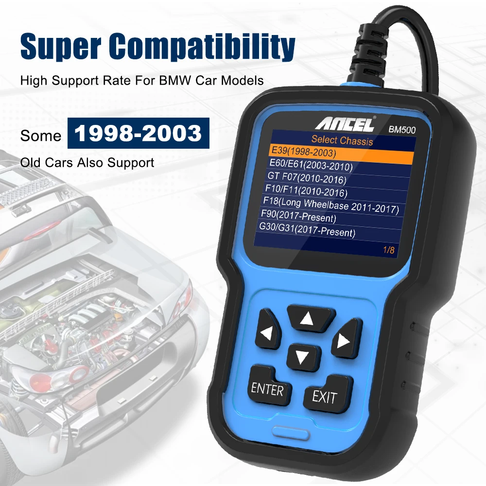 ANCEL BM700 OBD2 Scanner Full System Diagnostic Tool Injector Coding EPB SAS Airbag ABS Oil Reset Automotive Code Reader For BMW
