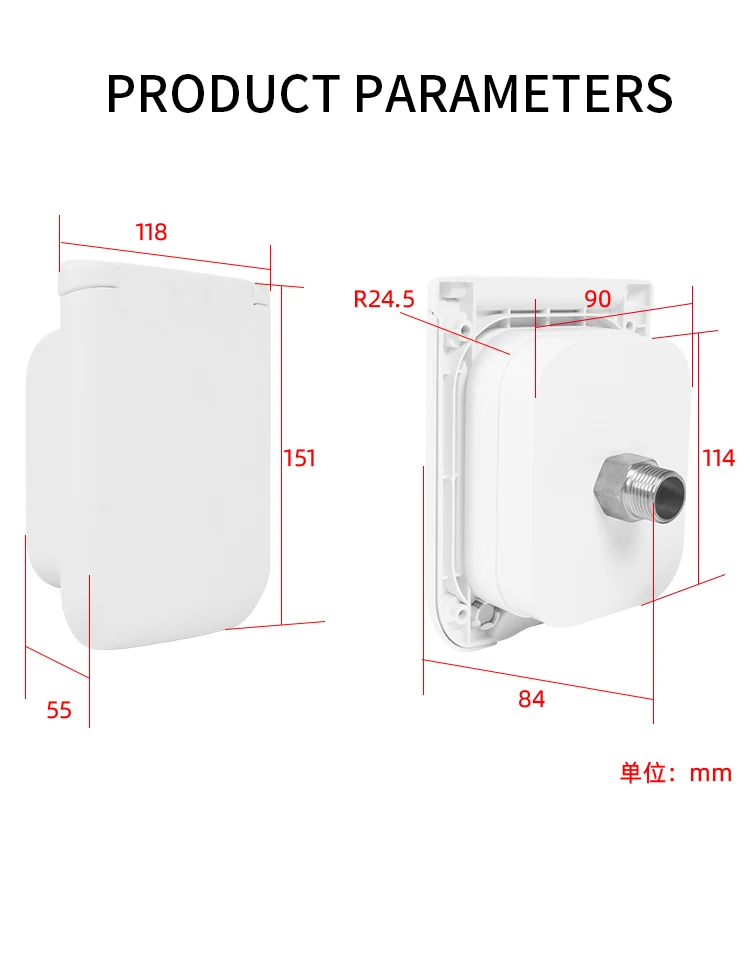 الملحقات RV اتصال منفذ المياه ورأس الدش غطاء شفط مغناطيسي مقاوم للغبار مدخل مياه السيارة