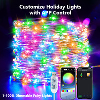 Battery-Powered LED Light String Copper Wire APP Remote USB Plug DIY Wedding Party Birthday Christmas Decorative Lamp 9M