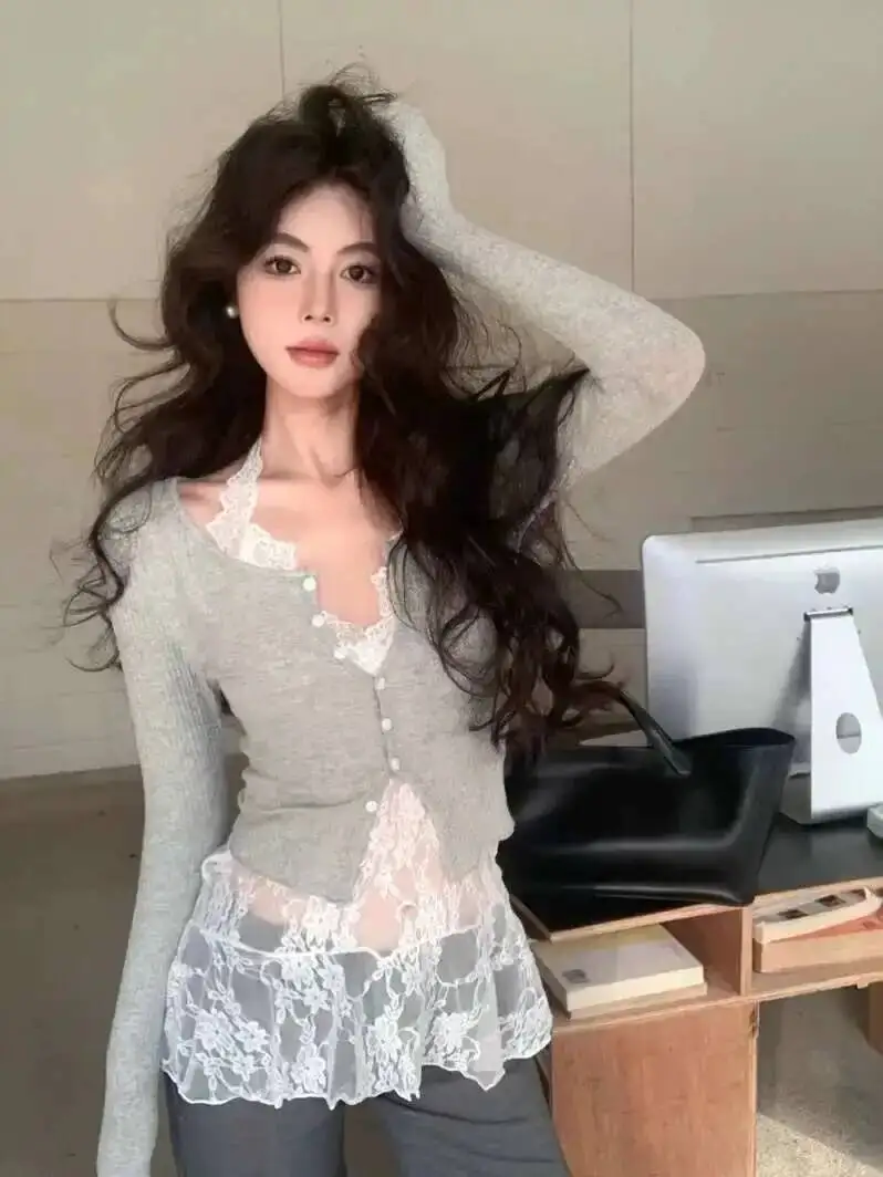 Sexy Sweet Lace Mesh Neck Hanging Dress Backless Deep V Suspenders Sleeveless Transparent Dress Charming Elegant Beautiful WDRY