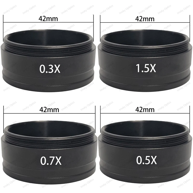 

0.3X 0.5X 0.7X 1.5X 2X Auxiliary Barlow Objective Lens M42 For 120X/180X/200X/300X/500X C-Mount Industrial Zoom Lens