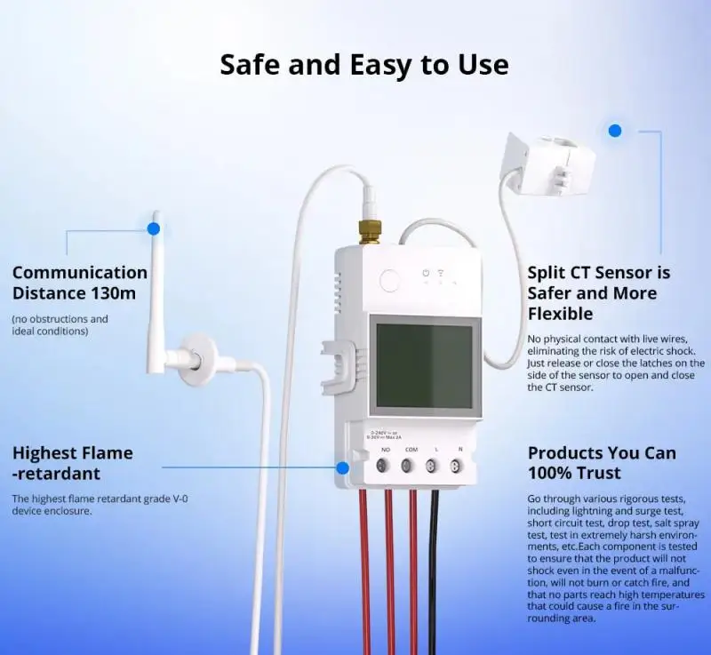 SONOFF POWCT Ring Smart Power Meter Current Transformer For Accurate Current Sensing Energy Monitor Support Contactor Control