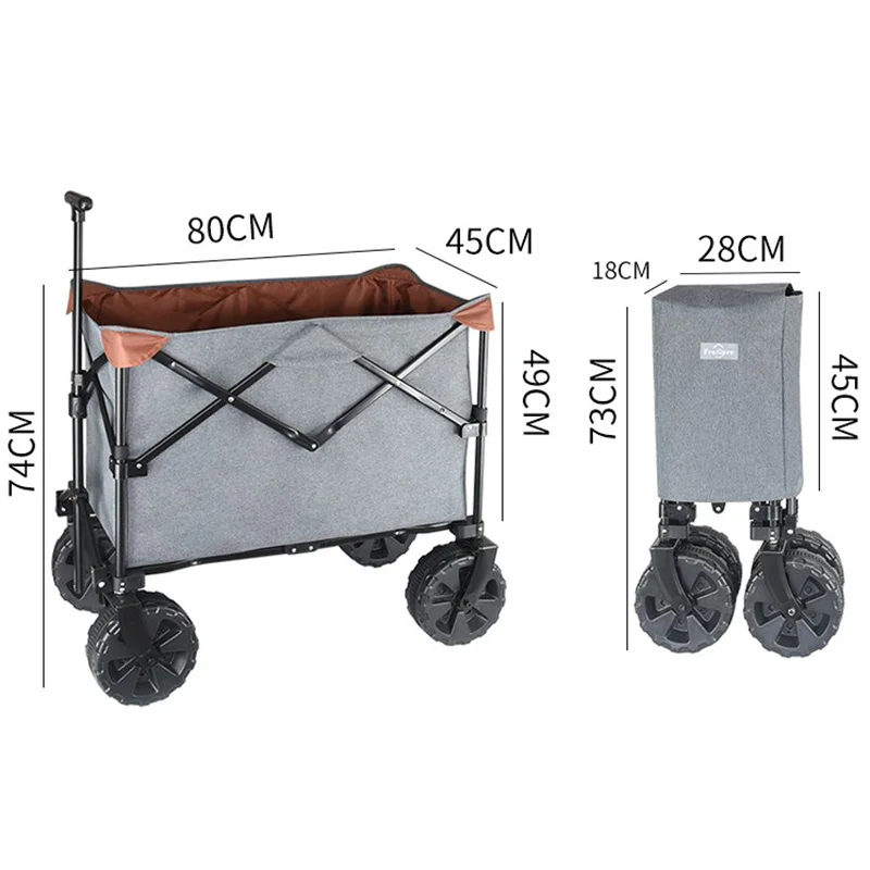 

Customized Collapsible Heavy Duty Folding Garden Wagon Utility Trolley Cart Foldable Camping Beach Truck