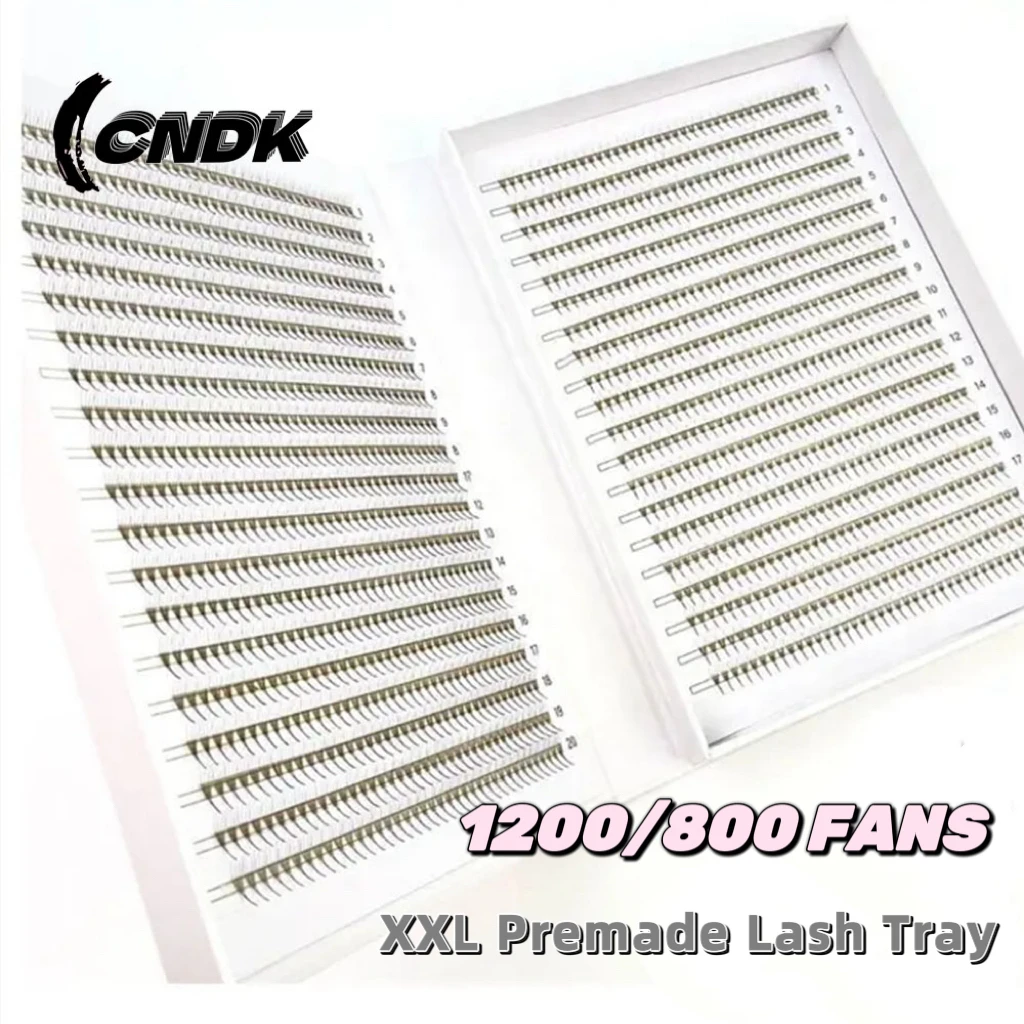 1600/880 Fans 2D-16D PBT Hybrid Premade Lash Fans Sharp Pointy Stem Premade Loose Fans Thin Root XL Tray Eyelashes Extension