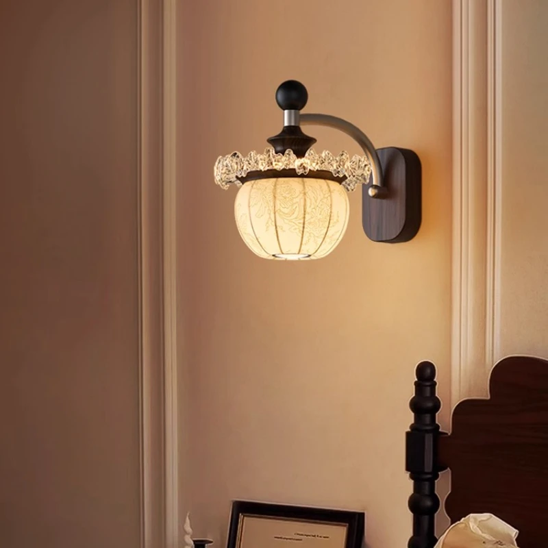 Japanese Retro Cloth Wall Lights Mid Ancient Style Eye Protection Corridor Background Wall Decor Bedlight Restaurant LED Sconces