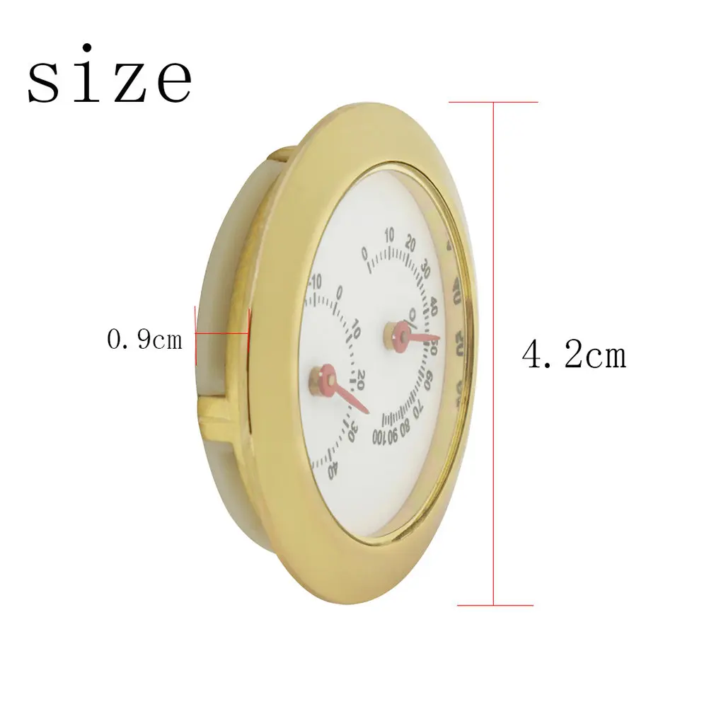 2Pcs Round Metal Mini Hygrometer Thermometer for Guitar Violin Humidity Monitoring Prevent Warping Cracking Guitar Accessories