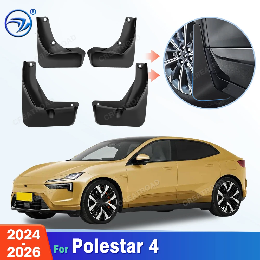 For Polestar 4 2024 2025 2026 Fender Mudflaps Splash Guards Mudguards Mud Flaps Car Accessories
