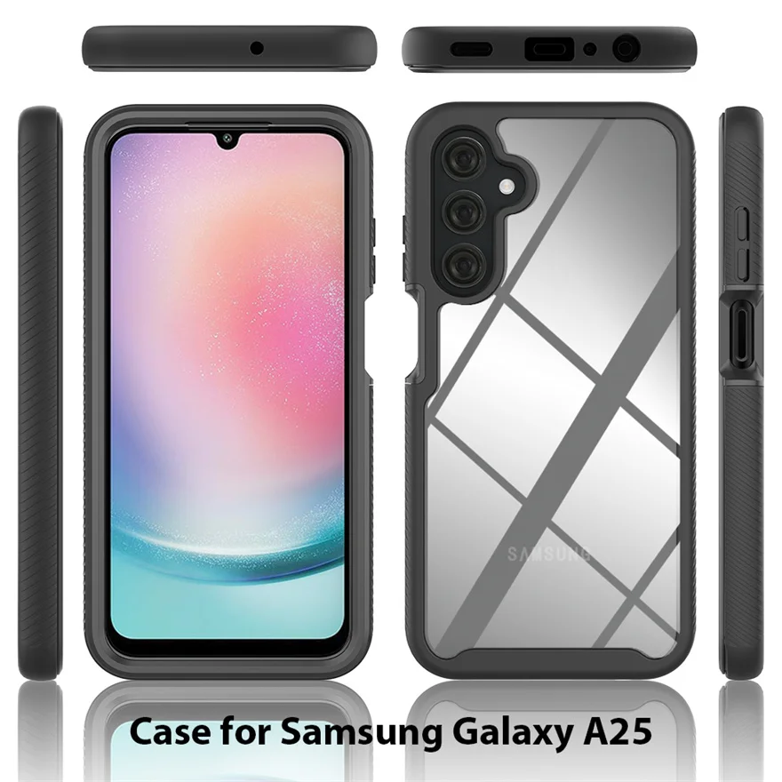 For Samsung Galaxy A25 5G Case 360° Totally Protection Phone Case TPU and PC for Samsung Galaxy A25 Shockproof Protective Shell