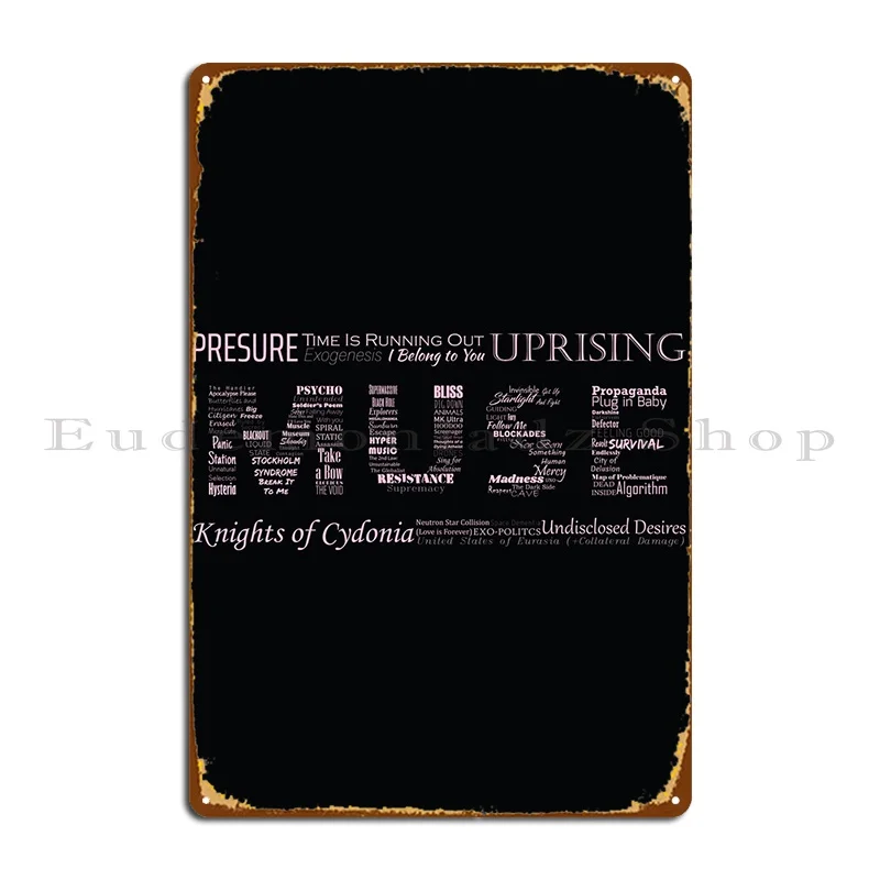 Muse Typographic Metal Sign Bar Design Customized Bar Club Tin Sign Poster