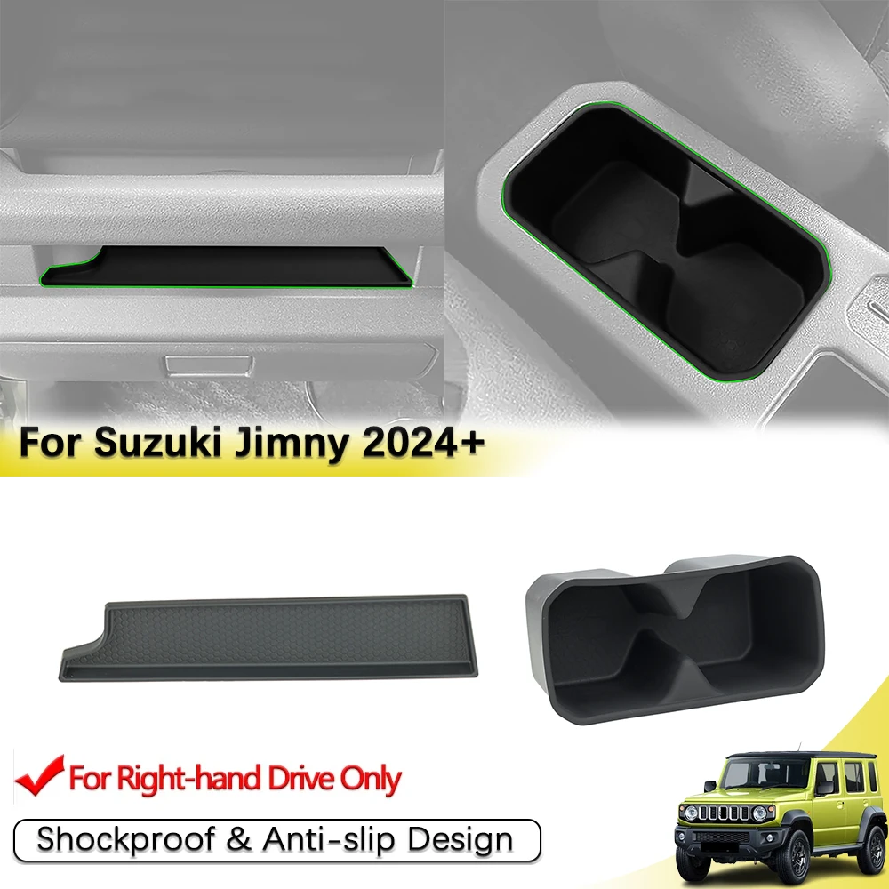 Front Passenger Handle Box Storage Organizer Center Console Cup Holder Inserts Cover for Suzuki Jimny 2024 2025 Car Accessories