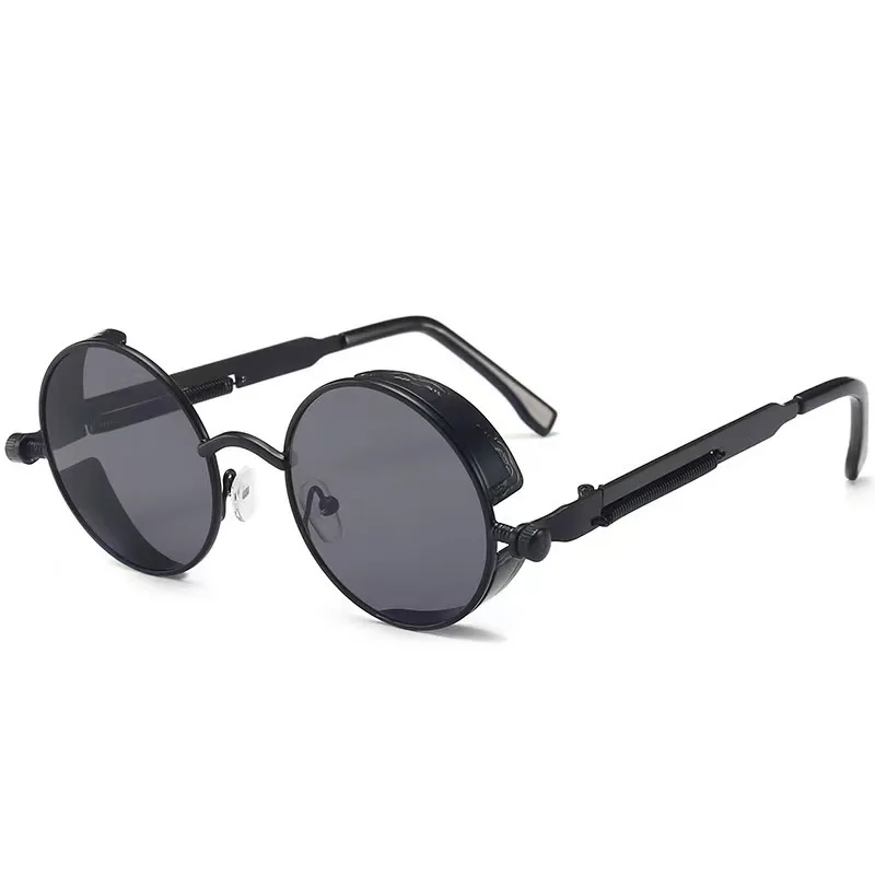 Classic High Quality Steampunk Sunglasses Men Women Brand Designer Vintage Round Metal Frame Sun Glasses UV400 Shades