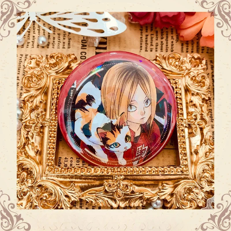 58mm Anime Figure Shoyo Hinata Tobio Kageyama Daichi Sawamura Anime Exquisite Round Brooches Personality Badge Backpack Ornament