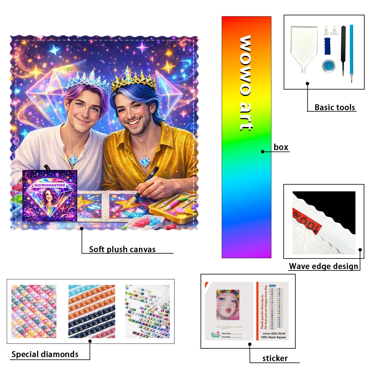 

【Susy Diamond Art】Amigos diamanteros 100% полный набор для тиснения бриллиантов Идеальный шедевр стоит купить