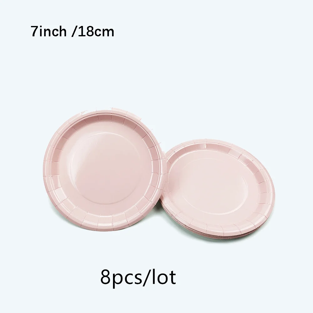 Pink Gold Disposable Tableware Set Paper Plate Cup for Wedding Birthday Decor Supplies Baby Shower Gender Reveal Party Tableware