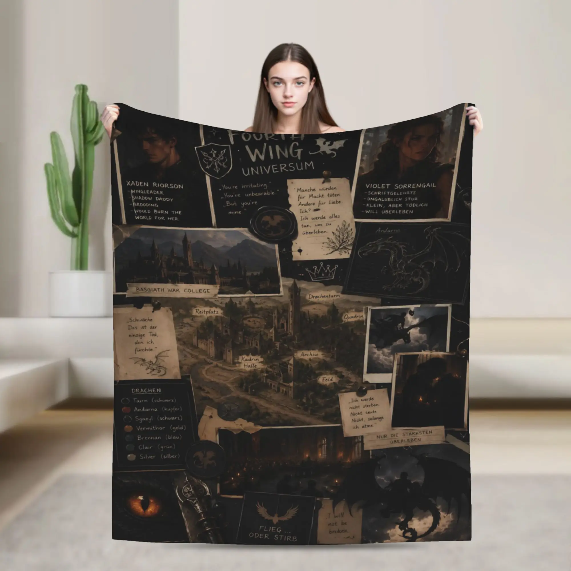 Novelty Design F-Fourth W-Wing Dragon Blanket Ultra-Soft Flannel  Cozy Throw Blankets Machine Washable