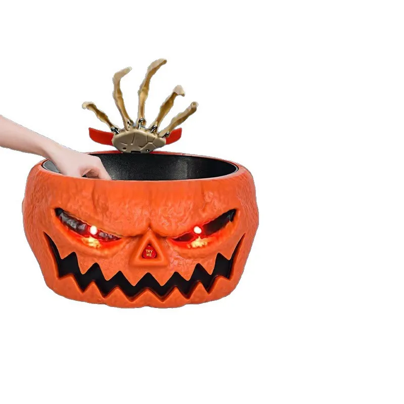 Halloween Toys Ghost Hand Fruit Plate Pumpkin Skull Sensing Candy Bowl Haunted House Atmosphere Decoration Props