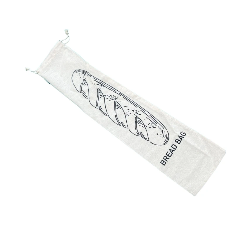Stylish Linen Drawstring Bag for Bread and Fruits Convenient Bread Storage Bags