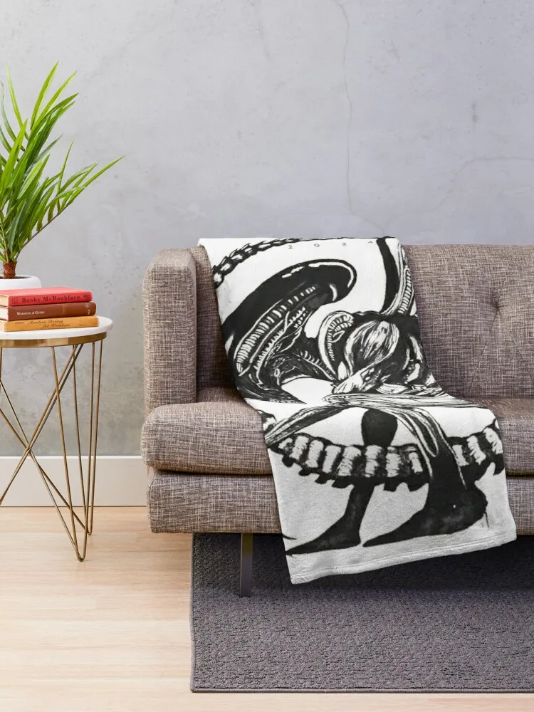 Alien Romulus 2024 Xenomorph Throw Blanket Soft wednesday Picnic For Decorative Sofa Blankets