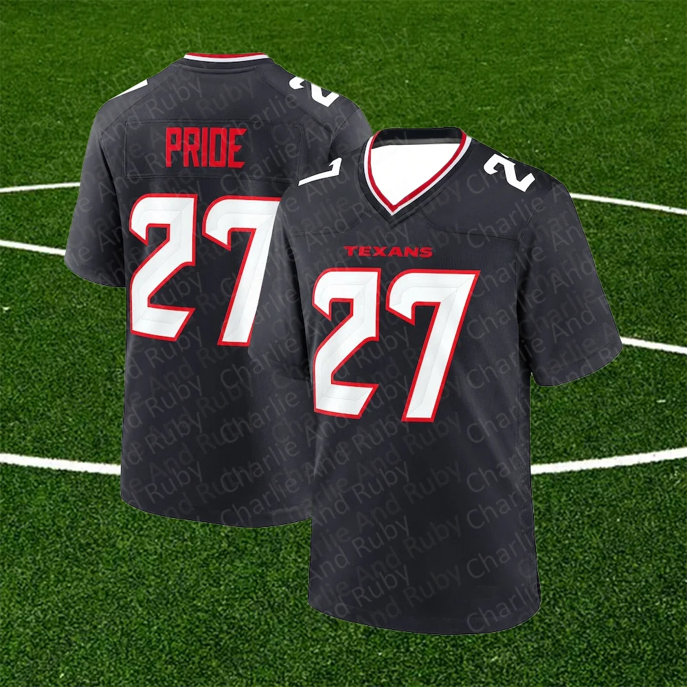 Jersey No.13/27/31 Delshawn Phillips Troy Pride Dameon Pierce Houston Texans Jersey Black Trend Fashion Clothing Short-Sleeve