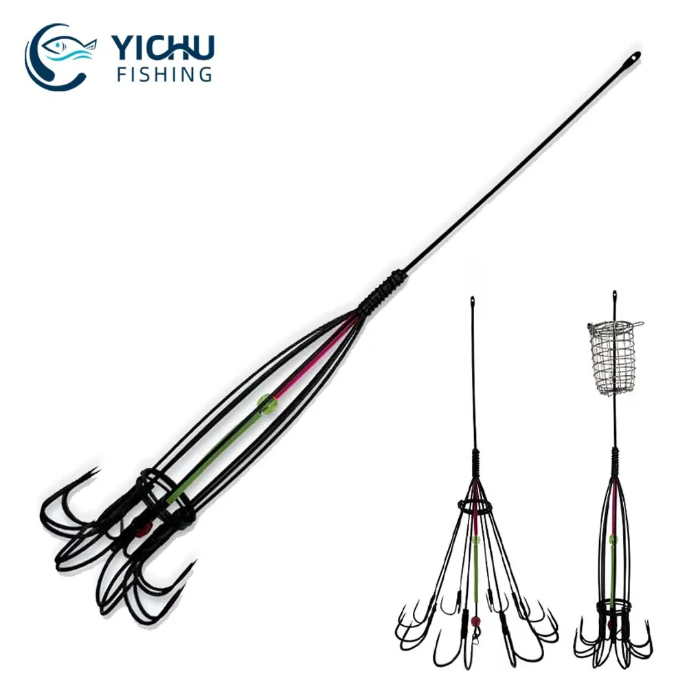 Accesorios de pesca, 8 garras, 16 anzuelos, cebo de calamar, trampa, jaula, señuelo de pesca, jaula, anzuelo de pulpo, trampa, cesta, herramientas de pesca, aparejos