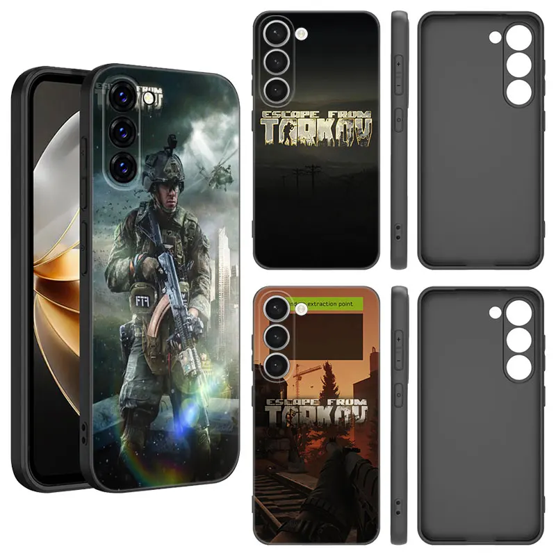 Escape From Tarkov Black Silicone Phone Case For Samsung Galaxy S23 S21 S20 FE S24 S22 Ultra S10E S10 S9 S8 Plus