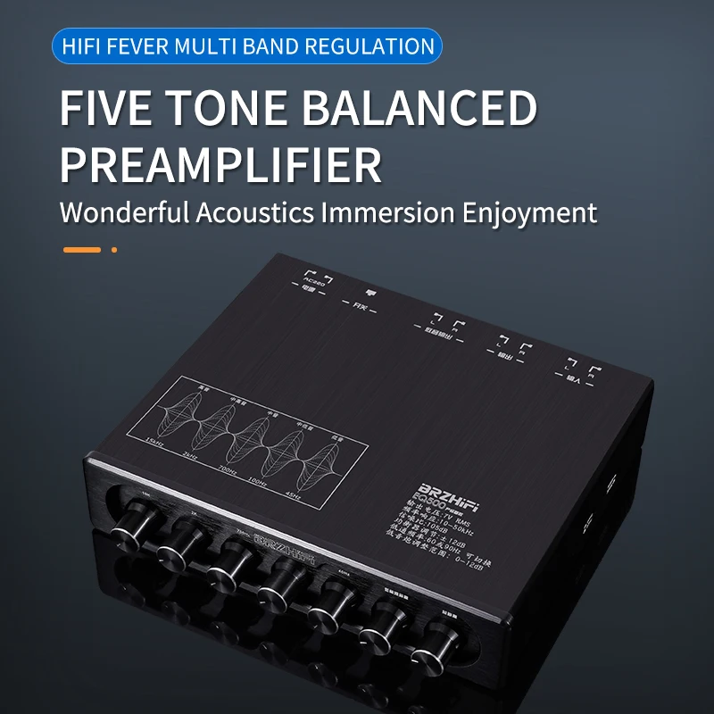 Weiliang EQ500 enthusiasmic pre-amplifier 5 EQ tone audio processing effect device Small mixer