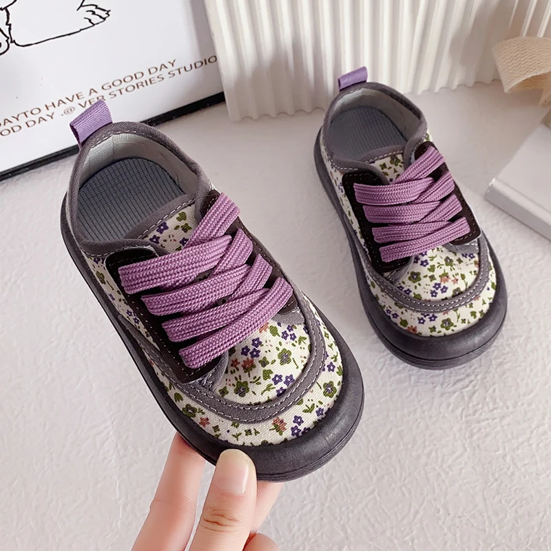 Children Canvas Shoes Boys Girls Casual Sport Shoes Simple Non-slip Fashion Kids Flats Shoes Round-toe Soft All Match