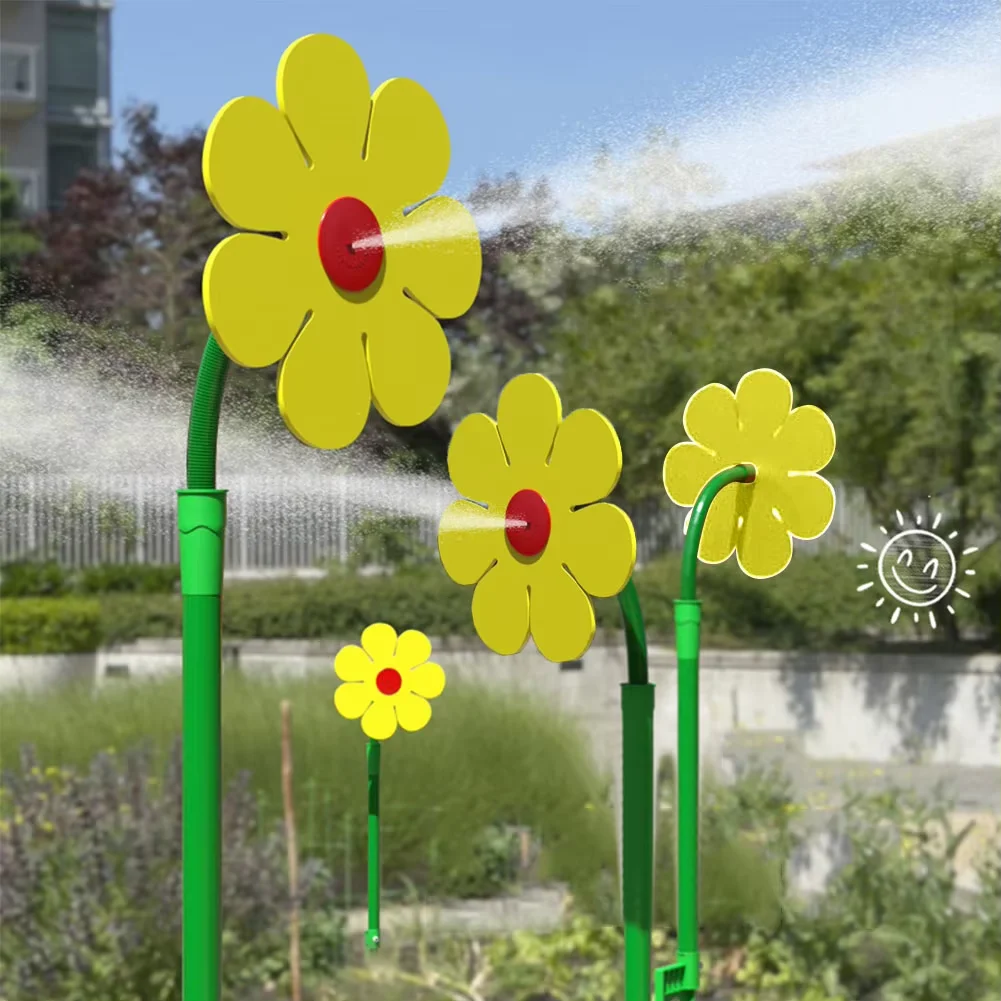 Verrückter Gänseblümchen-Sprinkler 360 Grad Rotierender Lustiger Tanzender Gänseblümchen-Sprinkler Blumenförmiges Wassersprühspielzeug zum Bewässern Ihres Gartens