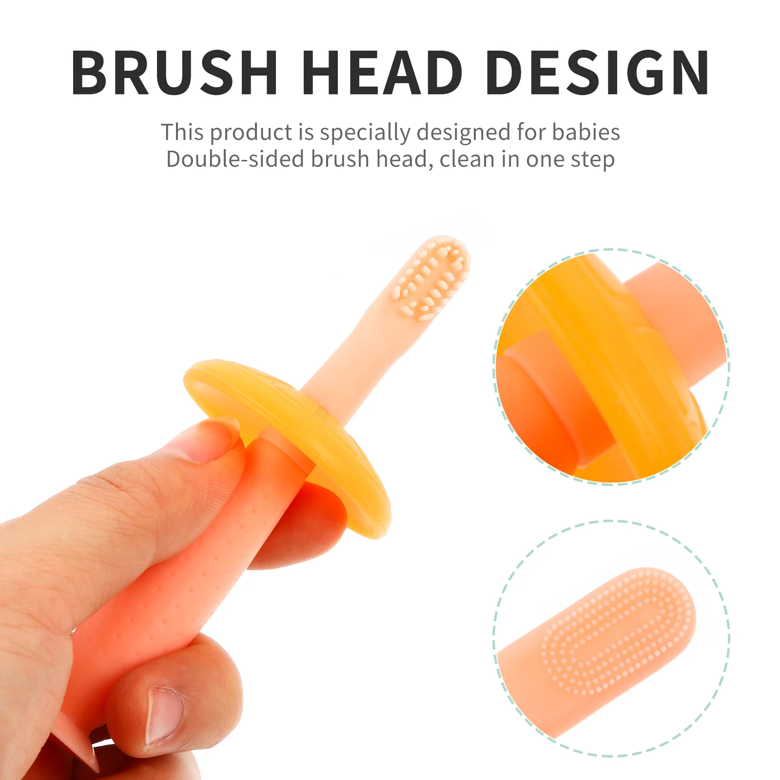 

Silicone Baby Toothbrush Healthy Material Safe al Care BPA Free Soft Bristles High Temp Disinfect Mouthguard Suction Cup Angle