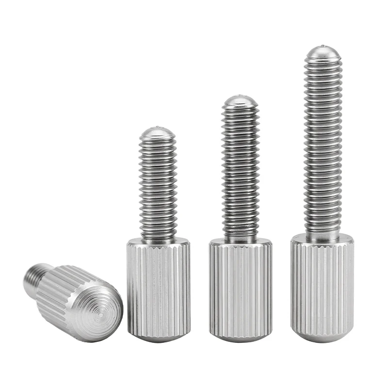 M3 304 Stainless Steel Knurled Thumb Screws GB836 Vertical Pattern Single Head Hand Tight Screws General Hardware Fittings
