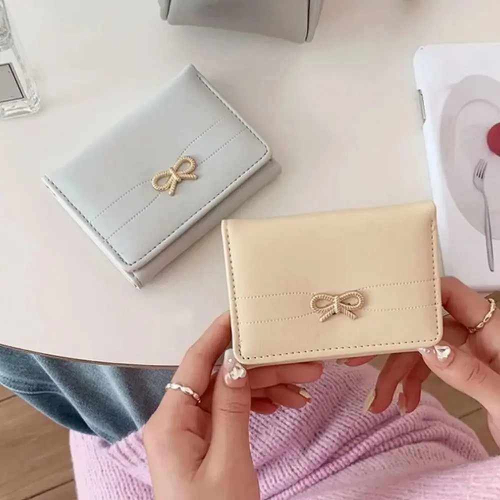 الكورية نمط محفظة صغيرة محمولة القوس بلون حامل البطاقة المحمولة خفيفة الوزن متعددة الوظائف منظم البطاقات حقيبة حامل البطاقة