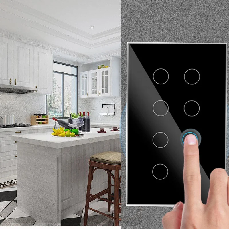 Tuya Zigbee 6/8/10 Gang Smart Light Switch Smart Touch Panel 2 Way Control Smart Home Automation Via Alexa Google Home Alice