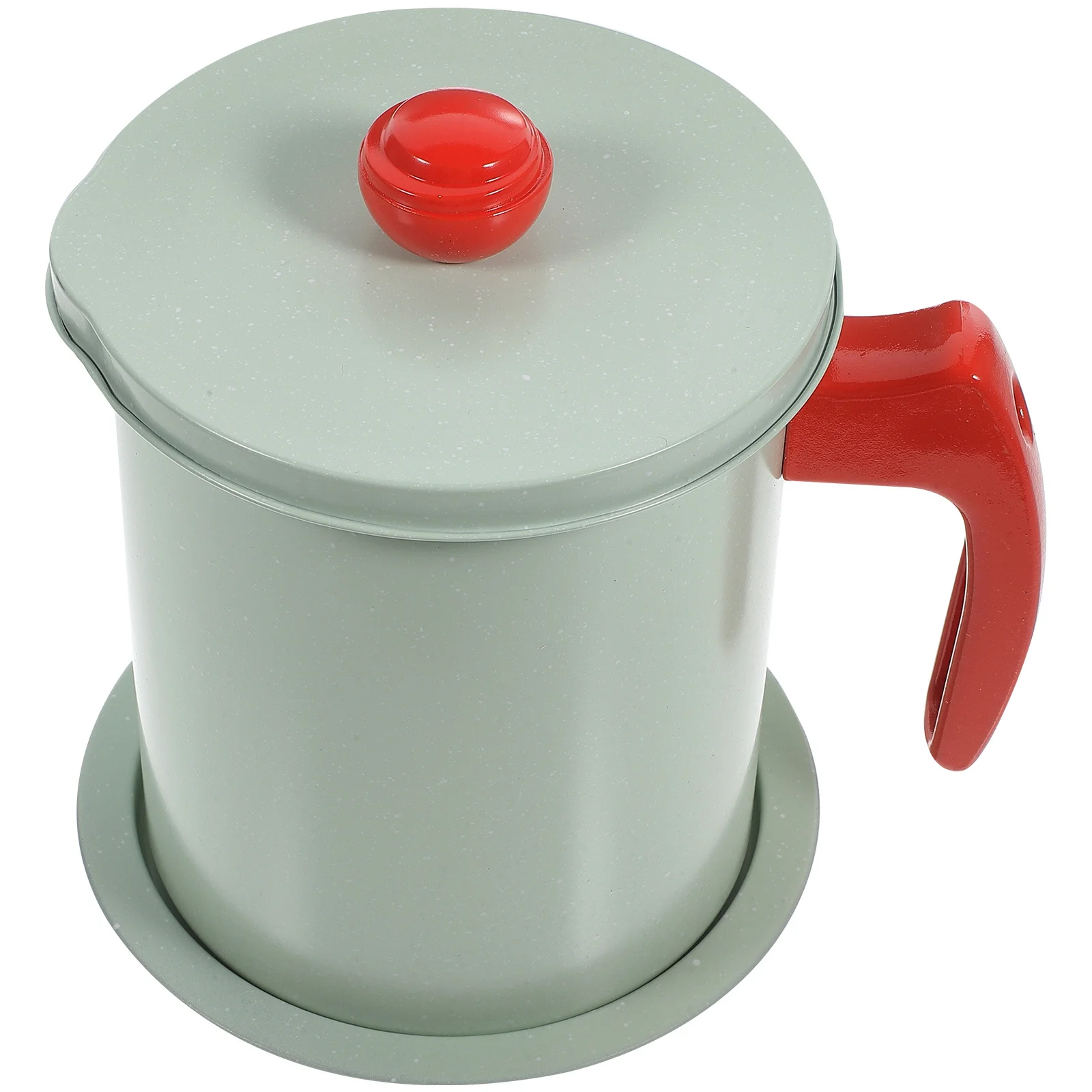 

Fine Mesh Strainer Grease Container Stainless Steel Oil Filter Pot Kitchen Oil Storage Pot Pouring Spout Anti-Scald Handle