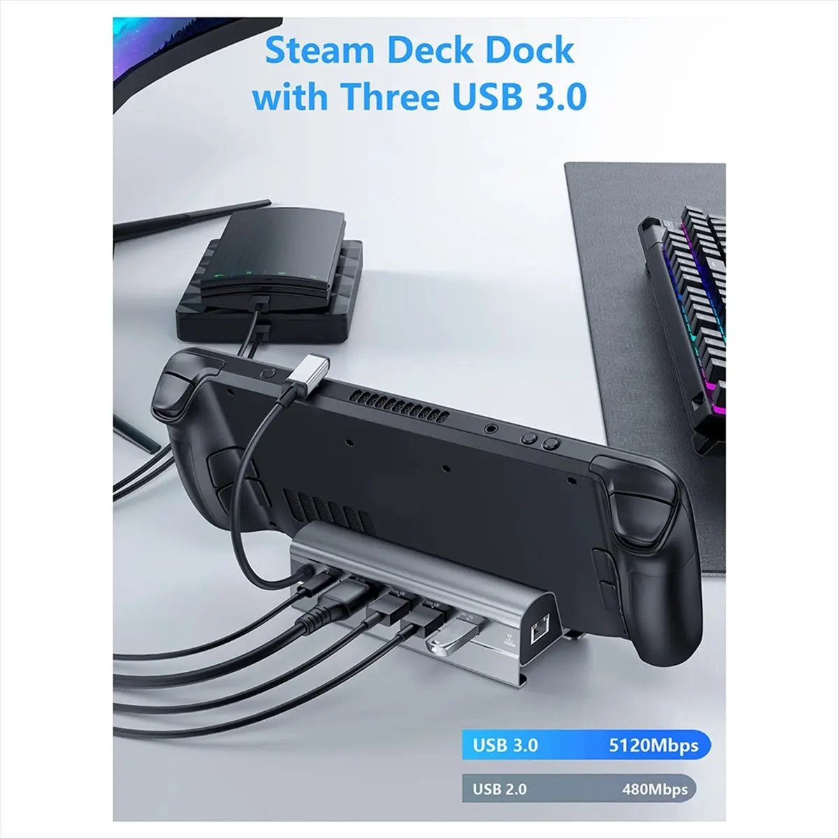 

【Some】Аксессуары для подставки для док-станции 6 в 1, концентратор 3xUSB, 4K при 60 Гц Gigabit Ethernet PD, 60 Вт