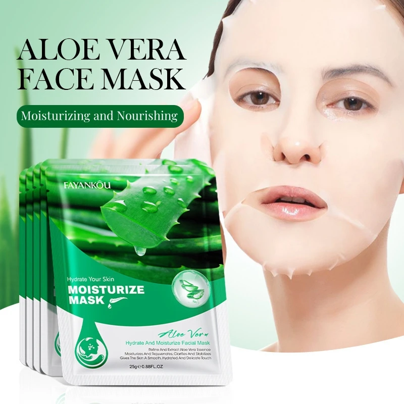 Mehrfachpackung Aloe Vera Feuchtigkeitsmaske, enthält Aloe Vera Essenz, nährend und feuchtigkeitsspendend, für die tägliche Gesichtspflege, geeignet für alle Hauttypen, Mehrfachpackung im