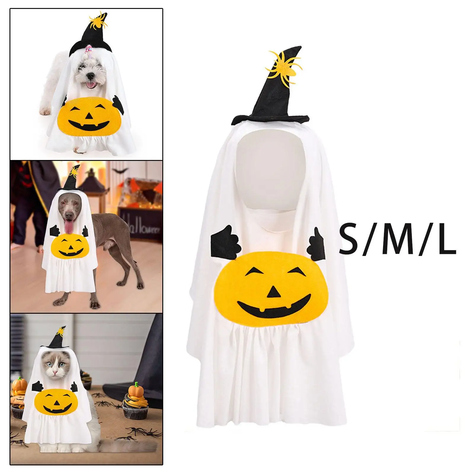 Halloween Ghost Dog Costume Funny Cosplay for Festival Holiday Accessories