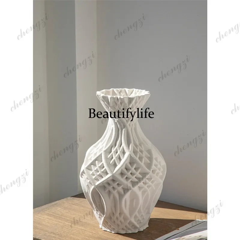 A4567High-end art ceramic vase ornament living room flower arrangement light luxury creative 3D home decoration simple