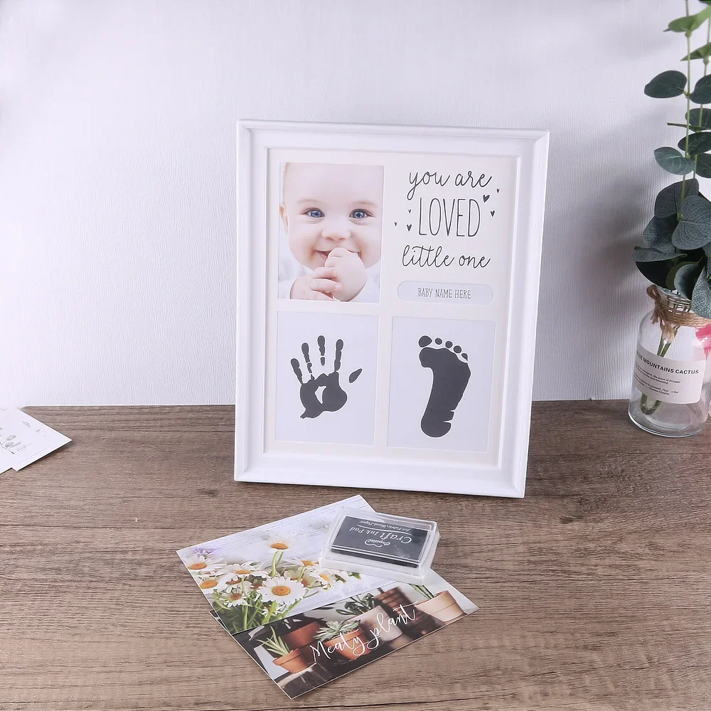 Newborn Hand and Foot Print Baby Baby Full Moon Hundred Days Souvenir First Birthday Gift Photo Frame