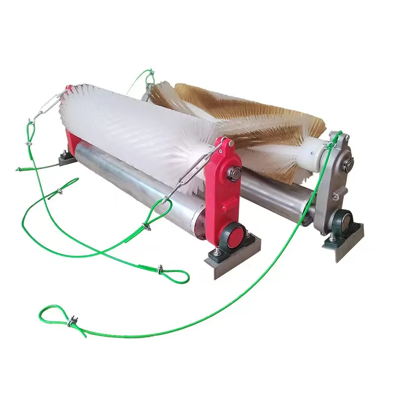 Non powered roller brush cleaner, cement coal yard electric belt conveyor, nylon steel wire spiral wear-resistant brush roller