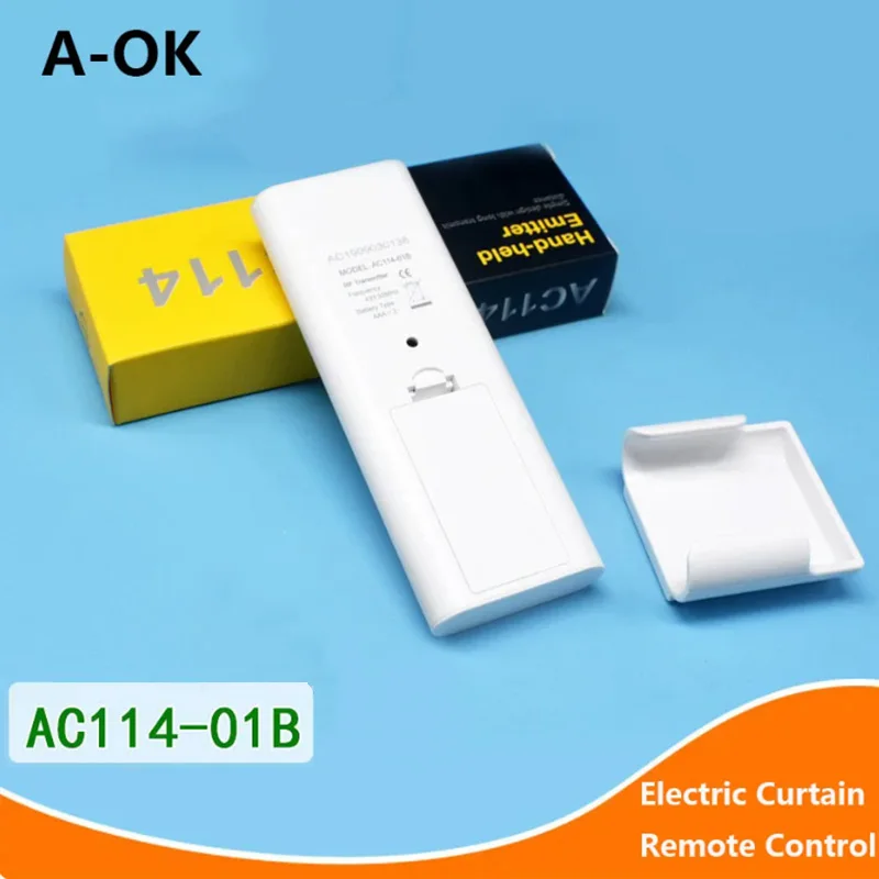 A-OK AC114-1 Single Channel Remote Controller Electric Curtain RF433 Wireless Transmitter for A-OK RF433 Curtain Motor/Tubular