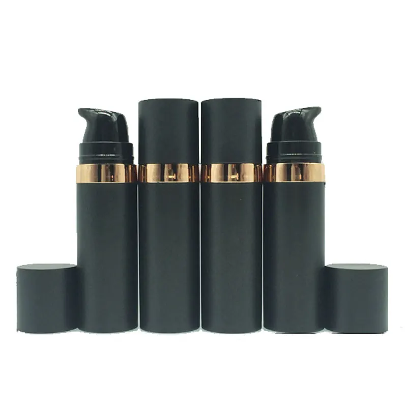 5ml 10ml 15ml X 24PCS Black Sample Airless Bottle Lotion Cream Pump Cosmetics Skin Care Personal Makeup Container Travel