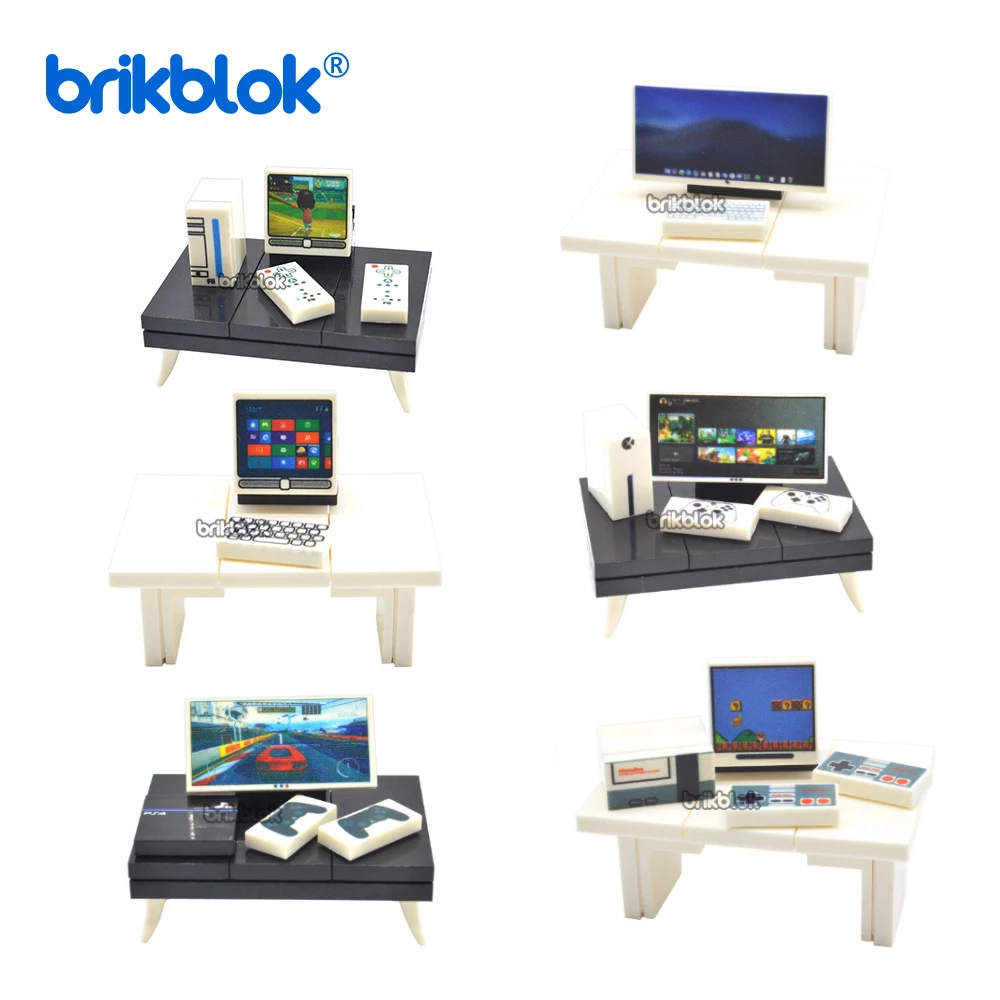 MOC City Printed PC Computer Game Box Set Accessories Building Blocks Toy Bricks DIY Gifts