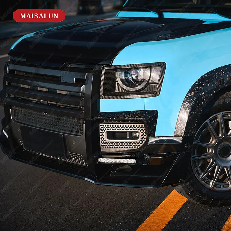 Hochwertige Auto-Ersatzteile für Land Rover Defender, Upgrade auf den Scheinwerferlampenschirm aus trockenem Kohlefasermaterial