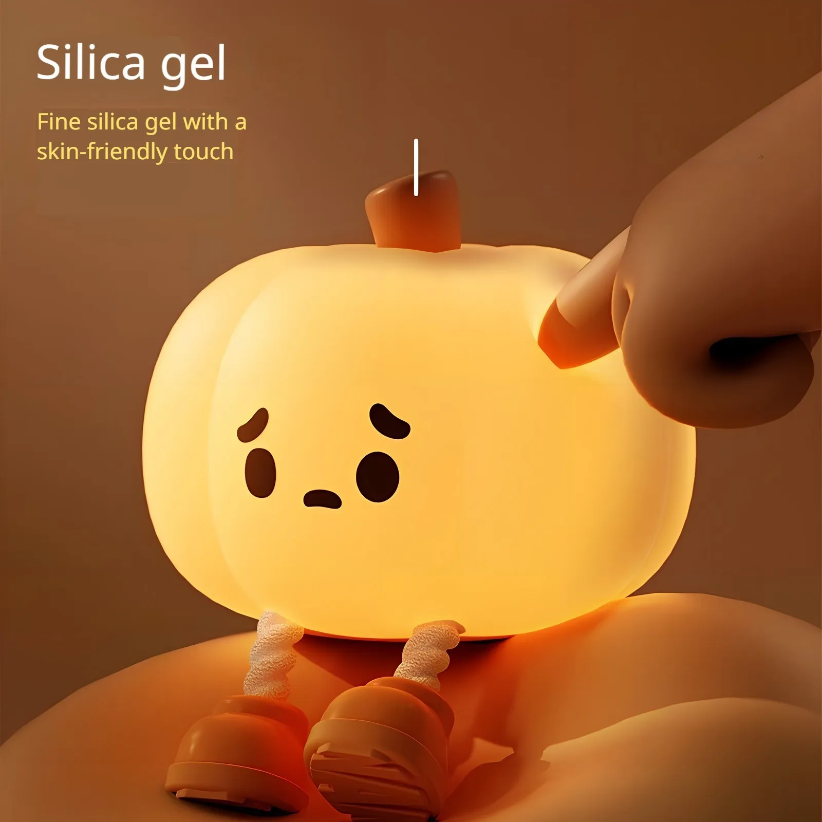

Lovely Small Sitting Pumpkin Doll Atmosphere Decorative Desk Lamp with Variable Colors Festival Cute Gift for Guest