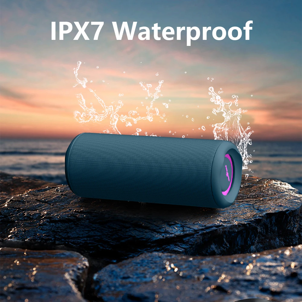 WISETIGER P3 Altavoz Bluetooth 30W altavoz portátil para exteriores IPX7 impermeable sonido de alta calidad HD estéreo envolvente bajo Boost